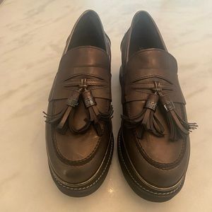 Stuart Weitzman slip on platform loafers